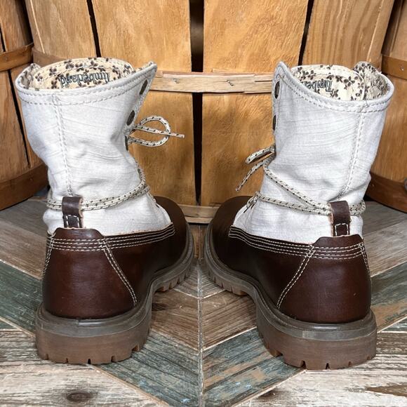 Timberland Earthkeepers Fold Down Canvas Brown Leather Waterproof Boots Womens 6 - Picture 10 of 13